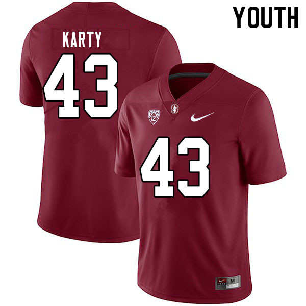 Youth #43 Joshua Karty Stanford Cardinal College Football Jerseys Sale-Cardinal - Click Image to Close